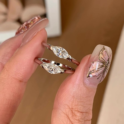 S925银马眼钻戒指女轻奢高级感百搭指环小众设计食指戒2025年新款 - 图3