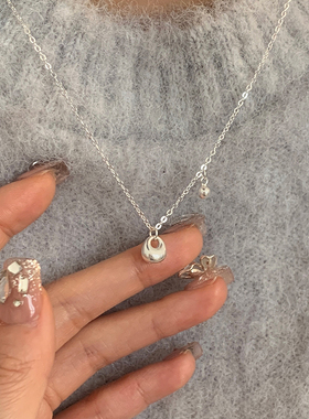 S925银称心如意银坨子项链女款