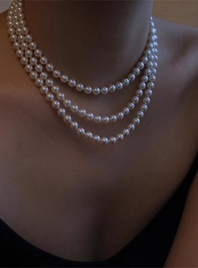 多层叠戴珍珠项链女款2025新款