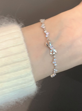 锆石蝴蝶结手链女生轻奢小众精致