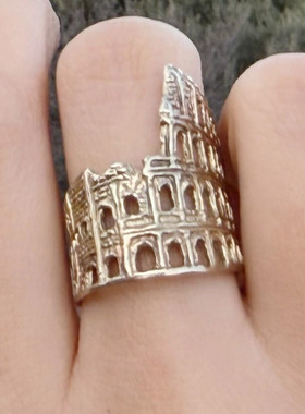 Vintag古罗马斗兽场纪念日戒指女