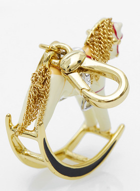 高品质珐琅彩釉立体小木马吊坠轻奢时尚生肖动物高级设计感项链潮