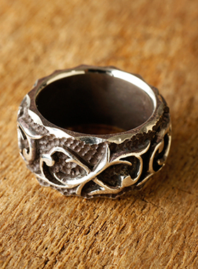 WILDWOOD男纯银百搭日潮戒指