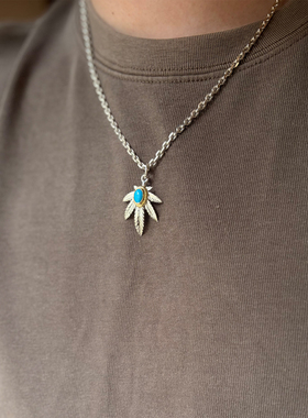 GODSUNS金绳松石树叶吊坠