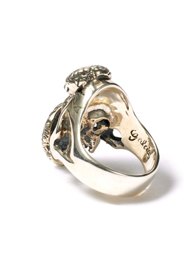 GALCIA男925银饰朋克骷髅戒指