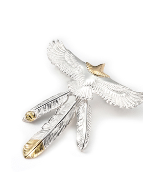 GODSUNS迷你金头鹰先金羽毛吊坠