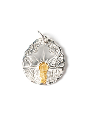 WILDWOOD纯银点金唐草纹吊坠男