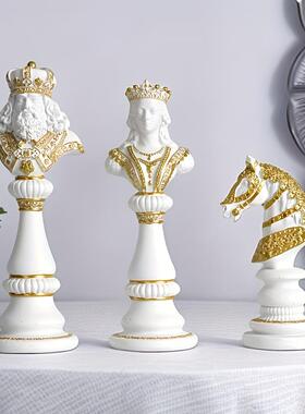 国际象棋装饰摆件kingqueen白色家居装饰欧美创意趣味礼品圣诞