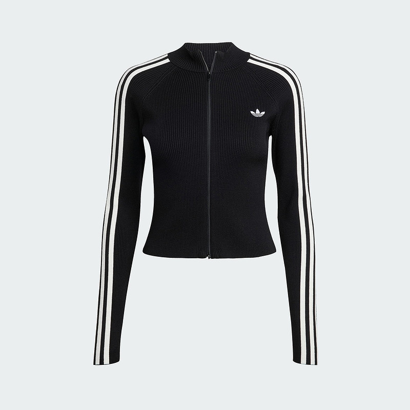adidas阿迪达斯秋季新款三叶草女子修身拉链舒适针织外套 JY2597,淘宝优惠券,粉丝福利购,淘宝优惠卷