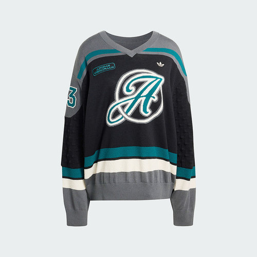 adidas阿迪达斯三叶草宽松套头衫毛衣2026春女V领针织衫 KS6459 - 图3