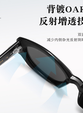 防晒黑框灰片板材猫眼复古显瘦