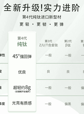 初明超轻钛架金框墨镜防紫外线女