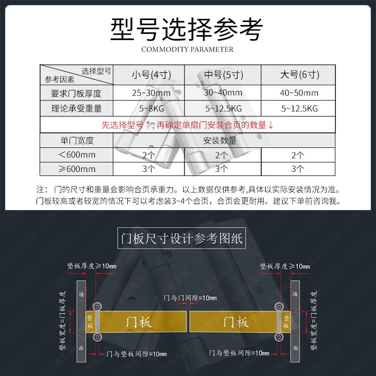 双向弹簧合页里外开门自动回弹合页牛仔门腰门合页不锈钢弹簧铰链 - 图2