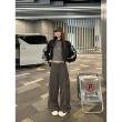 SG/杨依姗 FW星星豹纹 美式复古字母印花拼色长袖T恤女秋季新款