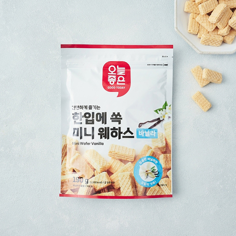 韩国进口乐天GOOD TODAY迷你威化香草味饼干儿童零食小方曲奇夹心 - 图3