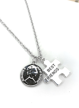 原创ins小众拼图嘻哈男潮饰项链