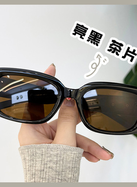 夏季遮阳防晒百搭墨镜女欧美气质方形高级感防紫外线猫眼太阳眼镜