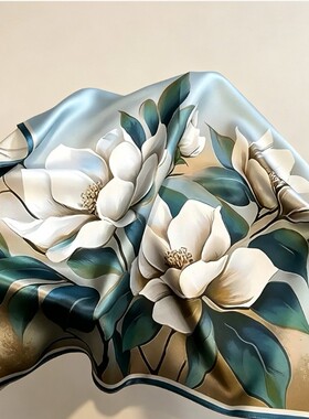 Silk imitation scarf 70cm retro cashew 围巾方巾仿真丝70cm