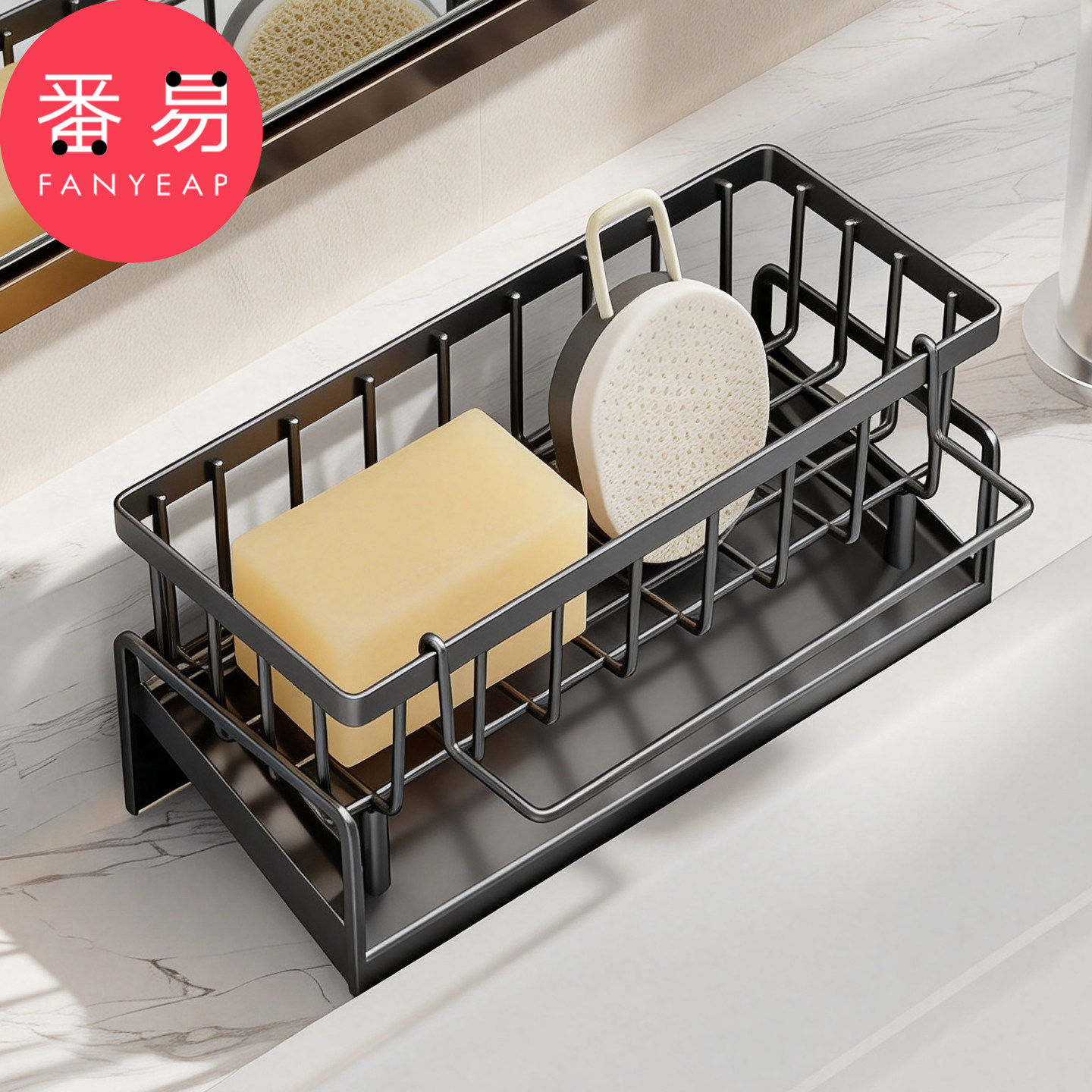 沥水篮B1pq808-水龙头洗碗水池置物架钢丝球架抹布架收纳水槽用品,淘宝优惠券,粉丝福利购,淘宝优惠卷