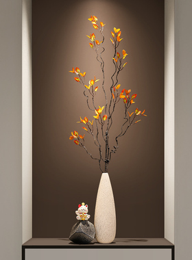 细长招财猫花瓶摆件时来运转