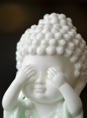 炼器陶瓷四不宝宝佛禅意摆件