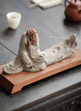 炼器紫砂伯牙抚琴禅意人物摆件