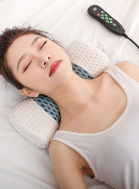 睡觉颈椎枕按枕头颈肩电动热敷按仪器充气拉伸护颈助睡眠