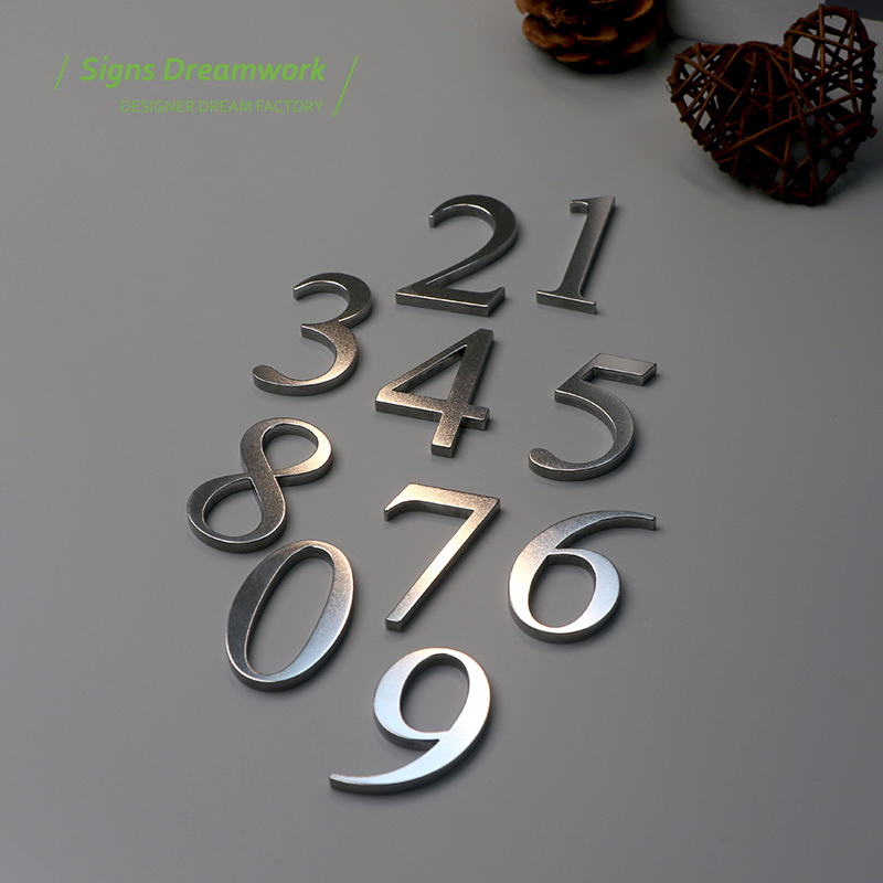 精工不锈钢实心字倒边金属立体字家用门牌数字号码定制房门标识牌 - 图0