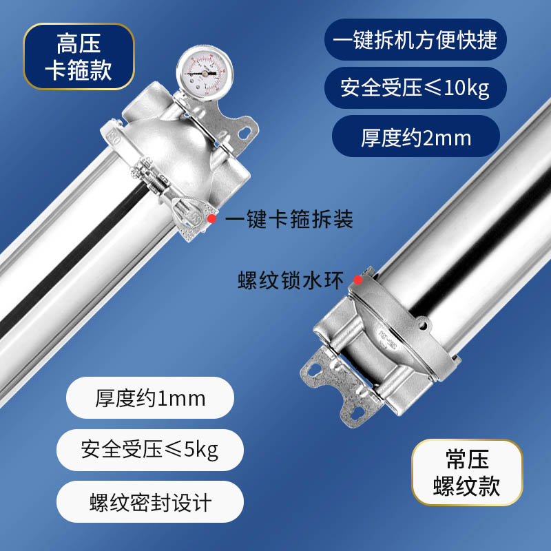 大口径不锈钢前置过滤器泥沙井水工业设备循环水精密高压50管63管-图0