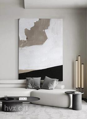 HYX.手绘油画《极简之白》白色装饰画客厅肌理画餐厅画玄关抽象画