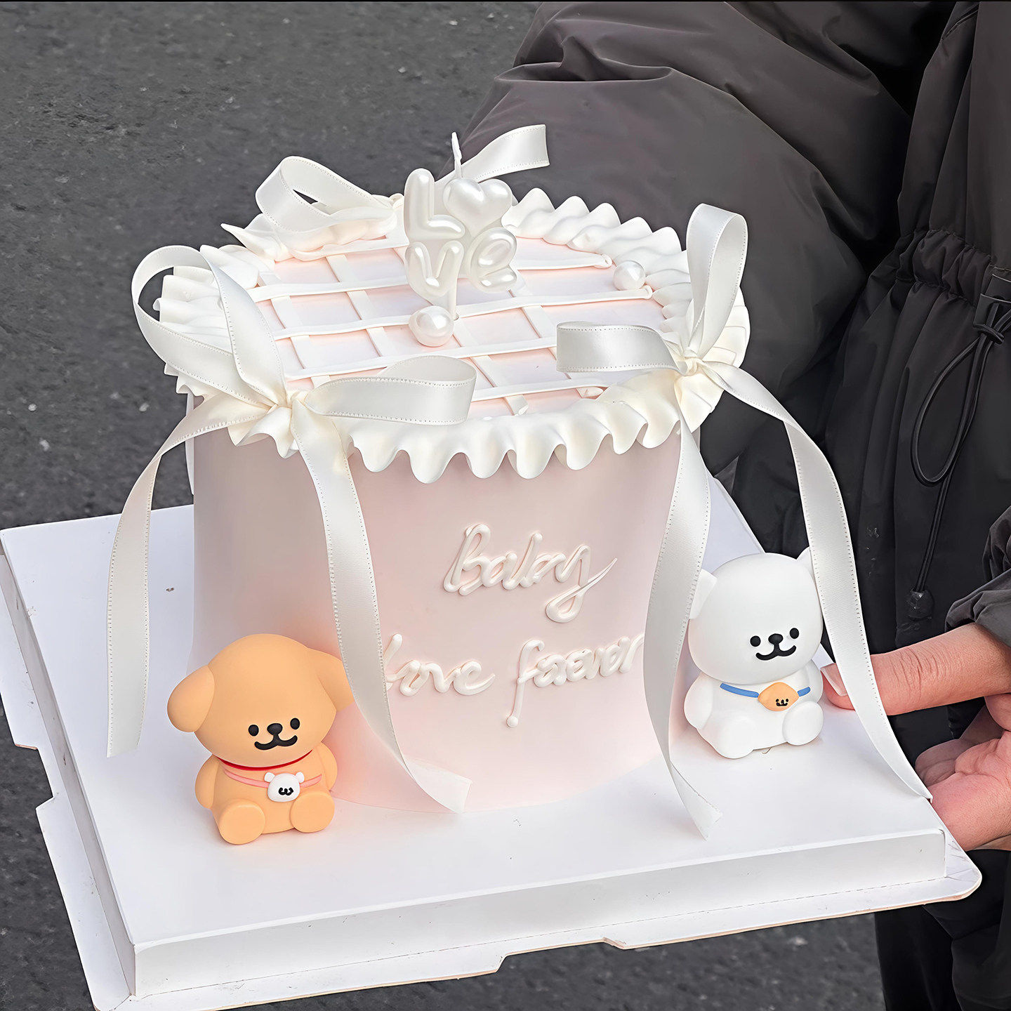 包邮网红情人节蛋糕装饰摆件卡通背包小狗浪漫珠光Love蜡烛插件,淘宝优惠券,粉丝福利购,淘宝优惠卷