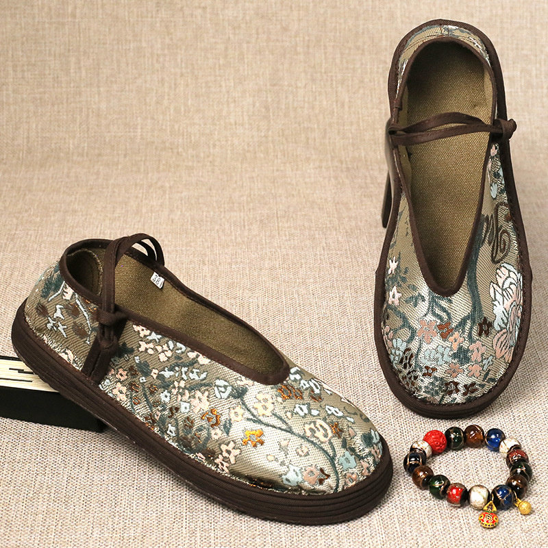 新中式民族风透气绣花鞋女手工千层底老北京布鞋平底复古汉服单鞋,淘宝优惠券,粉丝福利购,淘宝优惠卷
