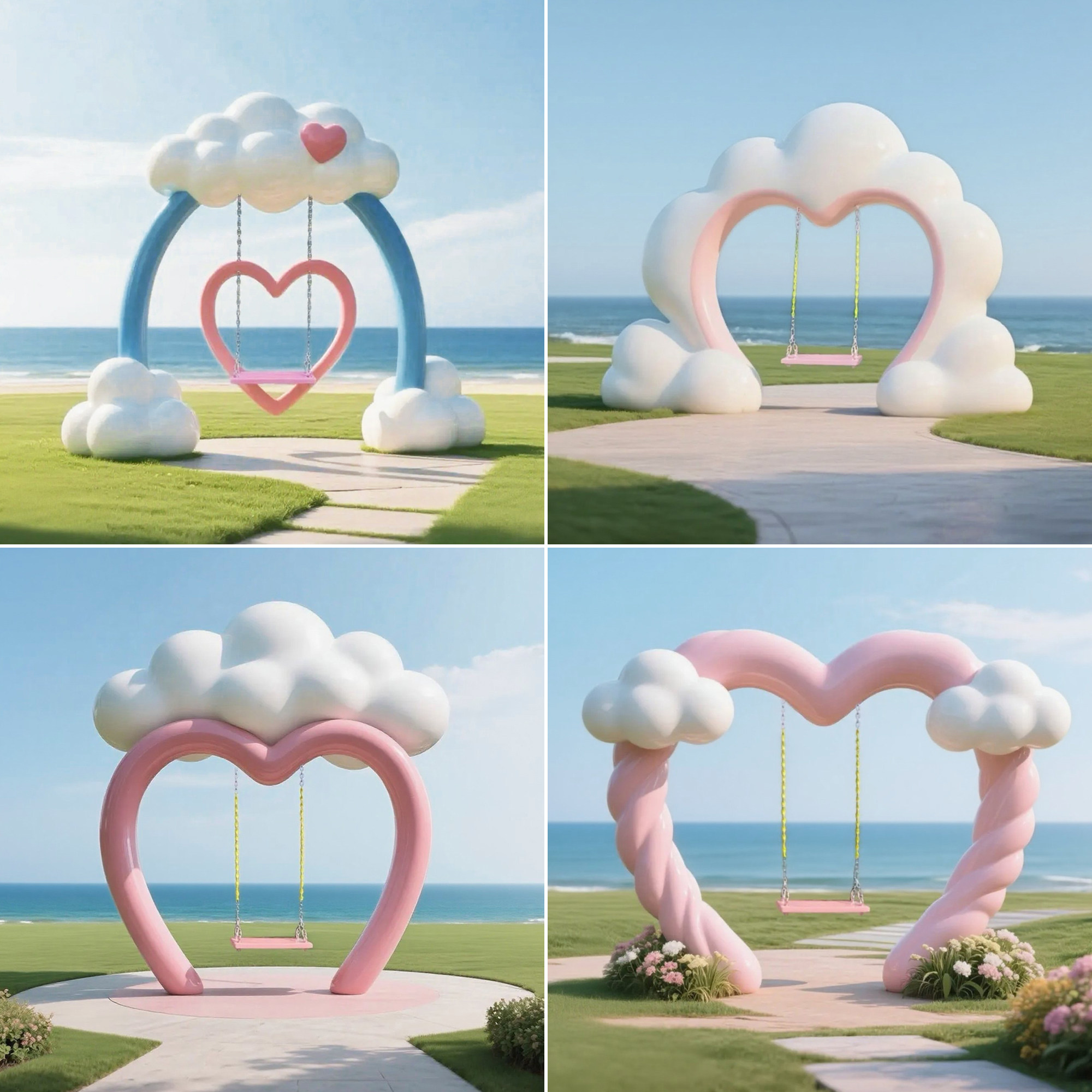 梦幻云朵秋千玻璃钢卡通雕塑户外公园景观装饰品摆件网红打卡拍照,淘宝优惠券,粉丝福利购,淘宝优惠卷