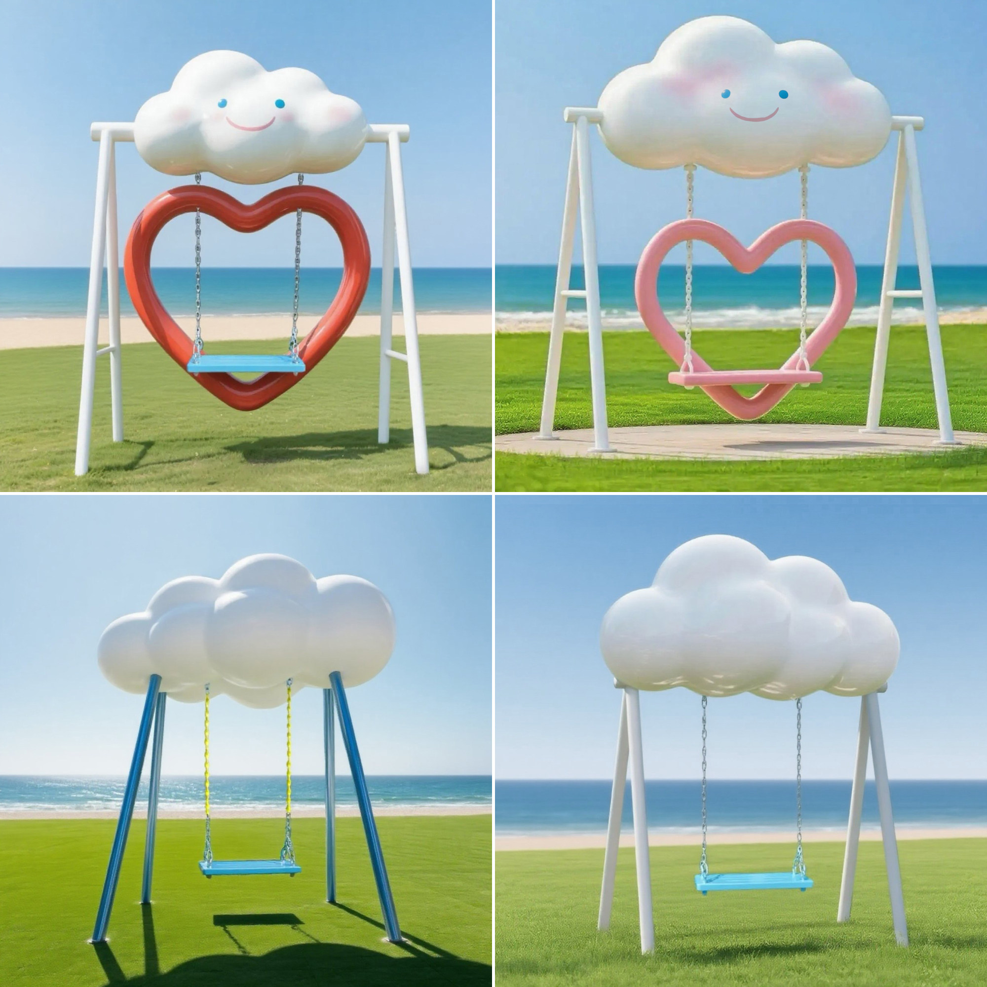 梦幻云朵秋千玻璃钢卡通雕塑户外公园景观装饰品摆件网红打卡拍照,淘宝优惠券,粉丝福利购,淘宝优惠卷