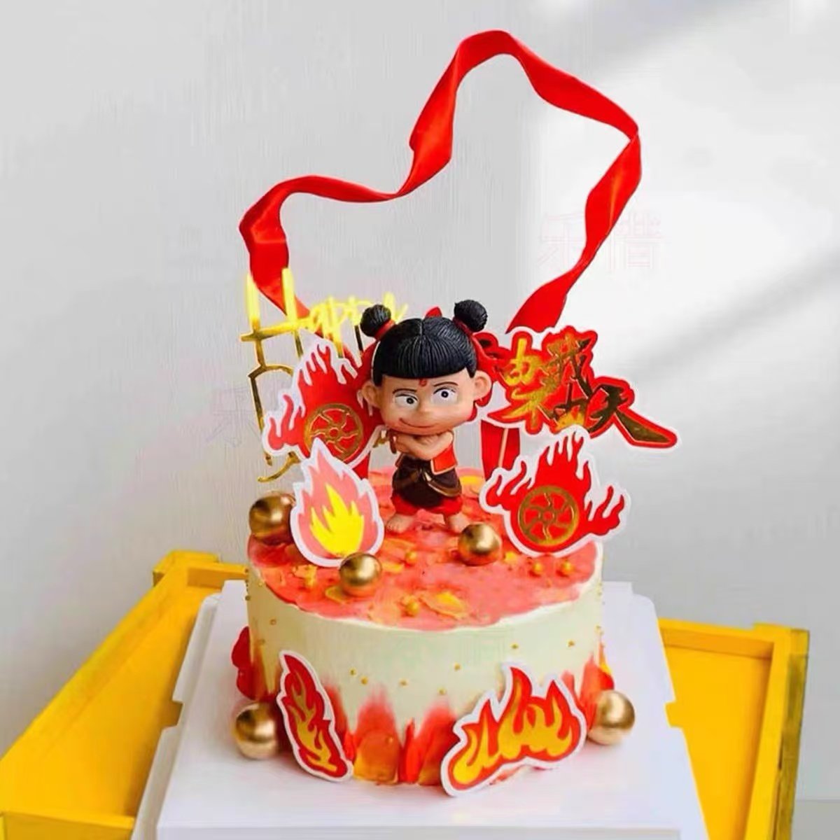 网红魔童哪吒蛋糕装饰摆件三太子神话人物公仔男孩生日甜品台装扮,淘宝优惠券,粉丝福利购,淘宝优惠卷