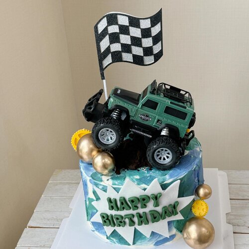 儿童男孩生日遥控赛车汽车蛋糕装饰摆件赛车旗插牌烘焙装扮插件 - 图3