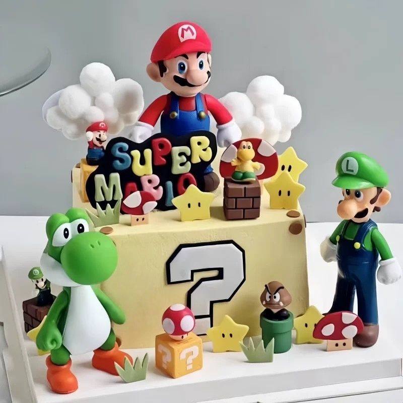 网红超级玛丽马里奥蛋糕装饰摆件小蘑菇恐龙仔儿童生日甜品台插件,淘宝优惠券,粉丝福利购,淘宝优惠卷