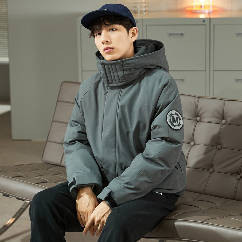 唐狮连帽中长款保暖男新款羽绒服 唐狮outlets店羽绒服