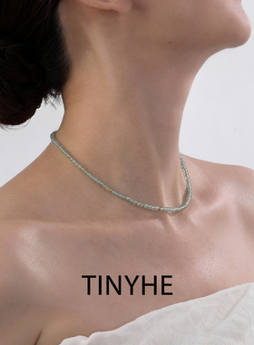 TINYHE米雪 天然东陵玉项链女纯银颈链高级感轻奢玉石锁骨链原创