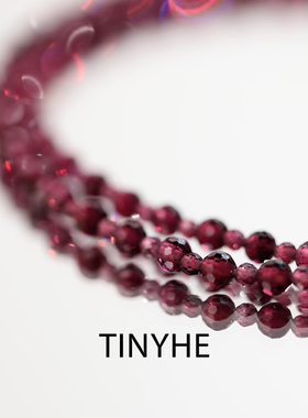 TINYHE米雪 天然石榴石项链毛衣链女款银小众轻奢高级感原创