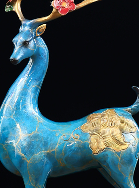 中式风全新客厅玄关送礼品鹿摆件