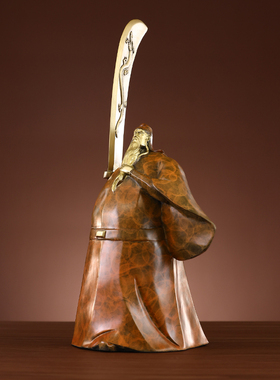 宽和全铜关公乾坤正气人物摆件