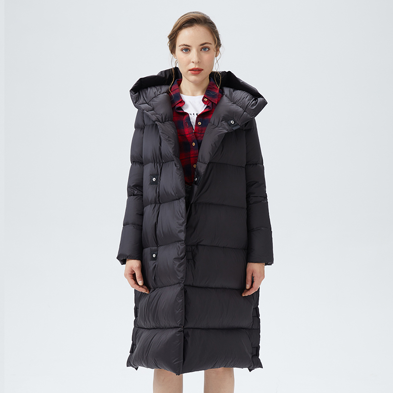 OROLAY欧绒莱23年冬季新款设计款轻便长款羽绒服女显瘦保暖外套 - 图1