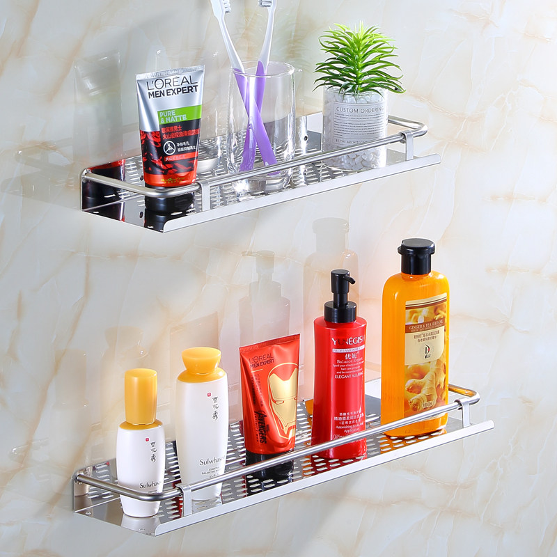 厨房调料置物架免打孔卫生间不锈钢收纳架收纳化妆架厕所浴室壁挂