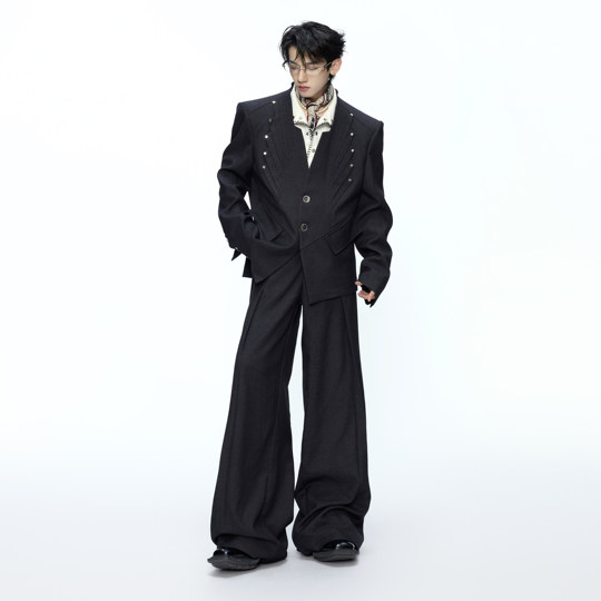 ArguE CulturE高智羊毛混纺解构立体裁剪西服套装插袋垂坠男西裤