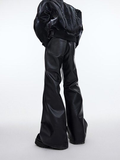 CulturE leather pants with topstitched deconstructed matte design
