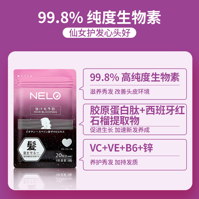 nelo护发软糖生物素biotin维生素h NELO海外海外保健机能软糖