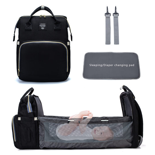 LEQUEEN bed bag mommy bag multifunctional maternal and infant backpack large capacity mommy bag outing backpack