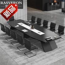 Atmospheric Conference Table And Chairs Combination Brief Modern Negotiation Table Large Club Room 22 Furniture Rectangular Reception Strip