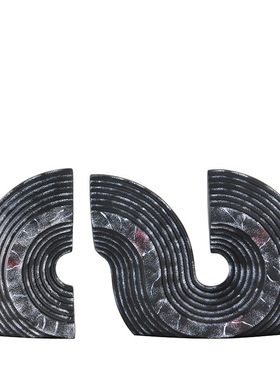 美豹创意树脂大理石底座雕塑摆件样板间售楼处软装家居客厅工艺品